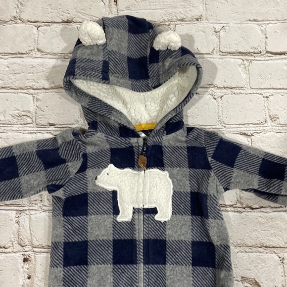 Carters Fleece Footless One Piece 3 Months - Picture 2 of 3